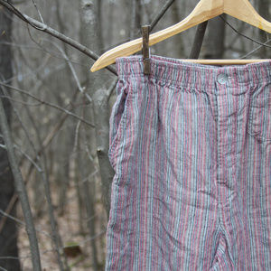Striped capri pants - 100% Linen